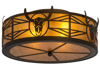 Steer Skull Four Light Flushmount in Antique Copper (57|20867)