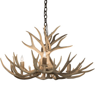 Antlers Four Light Chandelier in Antique Copper (57|200464)