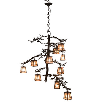 Pine Branch Ten Light Chandelier in Mahogany Bronze (57|198533)