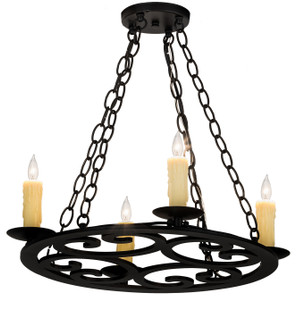 Ashley Four Light Chandelier in Black Metal (57|195714)