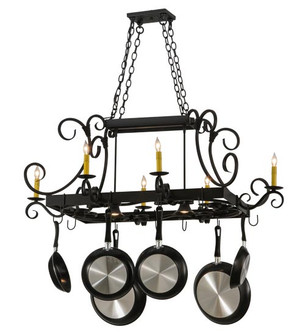 Caiden Eight Light Pot Rack in Black Metal (57|195226)