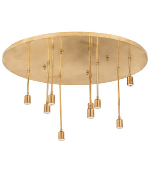 Raw Brass Nine Light Flushmount Hardware in Natural Brass (57|191758)