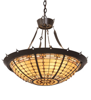 Fleur-De-Lite Four Light Inverted Pendant in Timeless Bronze (57|19021)