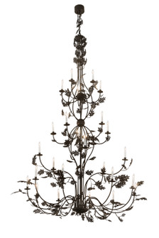 Oak Leaf 25 Light Chandelier in Black Metal (57|189564)