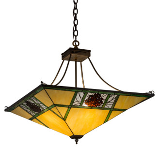 Pinecone Ridge Four Light Inverted Pendant in Antique Copper (57|18879)