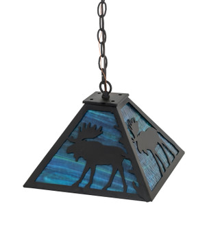 Lone Moose Two Light Pendant in Black Metal (57|188740)