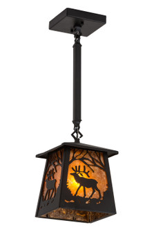 Elk At Dawn One Light Mini Pendant in Textured Black/Amber Mica (57|187088)