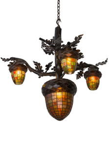 Acorn Branch Four Light Chandelier in Antique Copper,Burnished (57|180444)