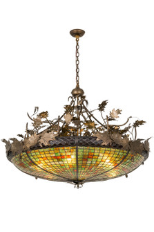 Greenbriar Oak Six Light Inverted Pendant in Antique Copper (57|177615)