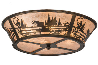 Fly Fishing Creek Four Light Flushmount in Antique Copper,Burnished (57|177246)