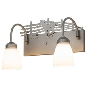 Running Horses Two Light Wall Sconce in Steel (57|175221)
