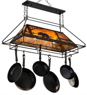 Bear At Lake Two Light Pot Rack in Textured Black (57|172036)