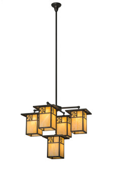 Hyde Park Five Light Chandelier in Craftsman Brown (57|169150)