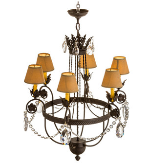 Antonia Six Light Chandelier in Black Metal,Crystal (57|167786)