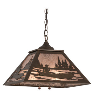 Canoe At Lake Two Light Pendant in Antique Copper (57|166329)