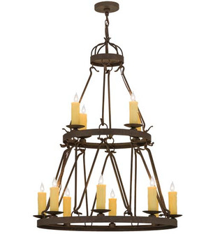 Lakeshore 12 Light Chandelier in Wrought Iron (57|163692)