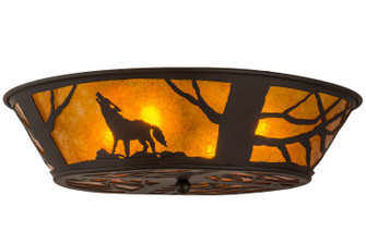 Northwoods Wolf On The Loose Four Light Flushmount in Oil Rubbed Bronze (57|162070)