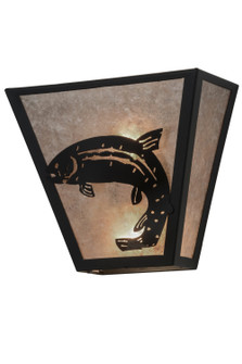 Leaping Trout Two Light Wall Sconce in Black Metal (57|158828)