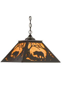 Bear At Dawn Two Light Pendant in Black Metal (57|15726)