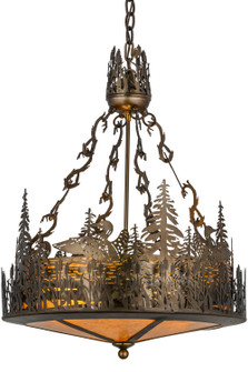 Loon Four Light Inverted Pendant in Antique Copper (57|154670)
