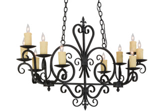 Kenneth Ten Light Chandelier in Black Metal (57|153936)