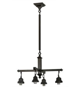 Deer At Dawn Four Light Chandelier Hardware in Craftsman Brown (57|151360)