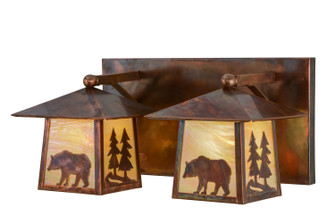 Pine Tree And Bear Two Light Vanity in Vintage Copper (57|150779)