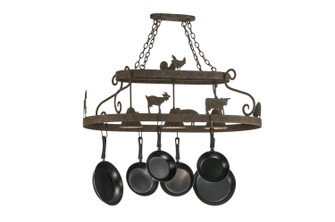 Barn Animals Three Light Pot Rack in Antique (57|150295)