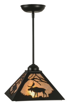 Lone Moose One Light Mini Pendant in Black Metal (57|150232)