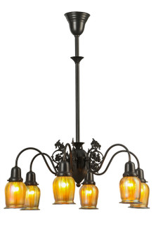 Favrile Six Light Chandelier in Craftsman Brown,Custom (57|150068)