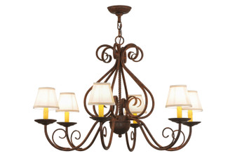 Jenna Six Light Chandelier in Rust,Custom (57|149663)