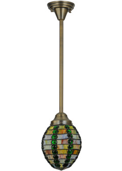Jeweled Beehive One Light Mini Pendant in Antique Brass (57|147739)