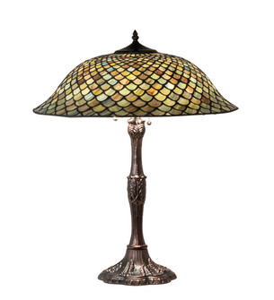 Tiffany Fishscale Three Light Table Lamp in Mahogany Bronze (57|147470)