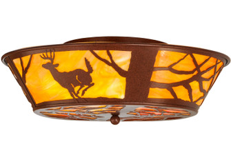 Deer On The Loose Four Light Flushmount in Rust (57|146915)