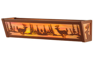 Deer At Lake Two Light Wall Sconce in Rust,Custom (57|146914)