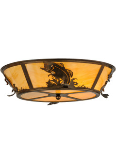 Leaping Bass Four Light Flushmount in Antique Copper (57|145718)