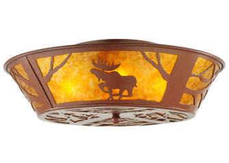 Northwoods Moose On The Loose Four Light Flushmount in Red Rust (57|142168)