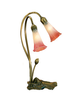 Pink/White Pond Lily Two Light Accent Lamp in Mahogany Bronze (57|14170)
