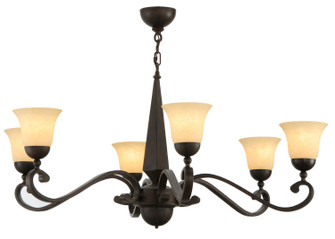 Muirfield Six Light Chandelier in Black Metal,Rust,Custom (57|141664)