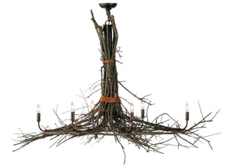 Twigs Six Light Chandelier in Natural Wood,Mahogany Bronze (57|141355)