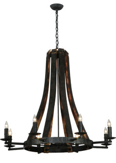Barrel Stave Eight Light Chandelier in Natural Wood (57|140164)