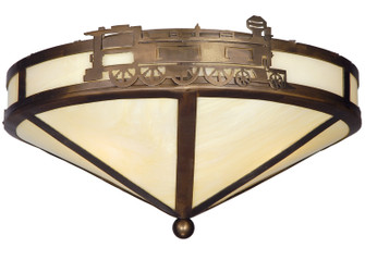 Train Three Light Flushmount in Antique Copper (57|136032)