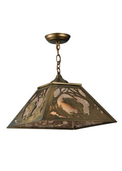 Northwoods Leaping Bass Two Light Pendant in Antique Copper (57|135709)