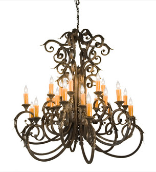 Serratina 24 Light Chandelier in Black Metal (57|135611)