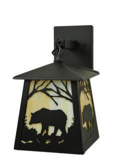 Bear At Dawn One Light Wall Sconce in Black Metal (57|133427)