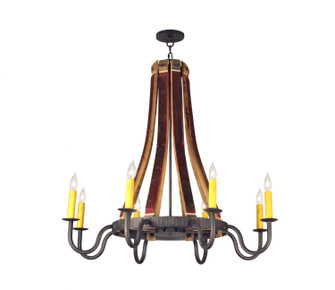 Barrel Stave Eight Light Chandelier in Antique Iron Gate (57|132914)