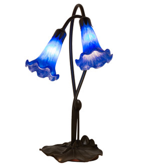 Blue Pond Lily Two Light Accent Lamp in Mahogany Bronze (57|13064)