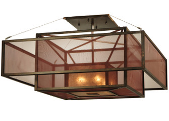 Quadrato Four Light Flushmount in Gilded Tobacco (57|125236)