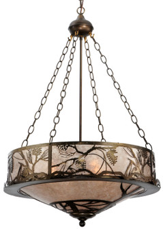 Whispering Pines Four Light Inverted Pendant in Antique Copper (57|124801)