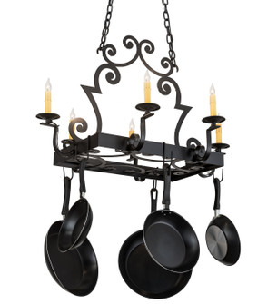 Elara Six Light Pot Rack in Blackwash (57|121242)